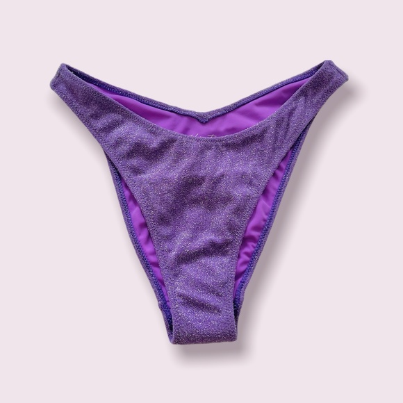 NWT LA Hearts Shimmer Purple Bikini Bottom - Picture 1 of 5